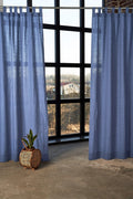 Set of 2 linen tab top curtain panels, Linen curtain panels, Bedroom curtains, Living room curtains, Linen window panels
